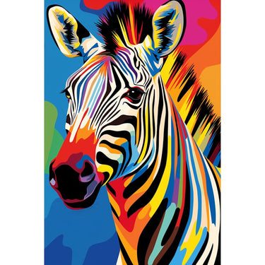 Colourful Zebra Canvas